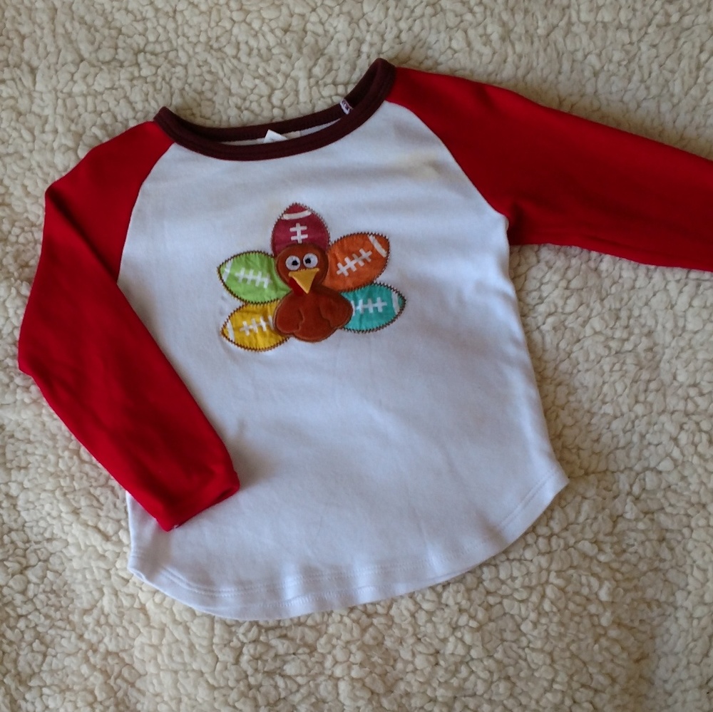 Little Wishes Football Turkey Raglan